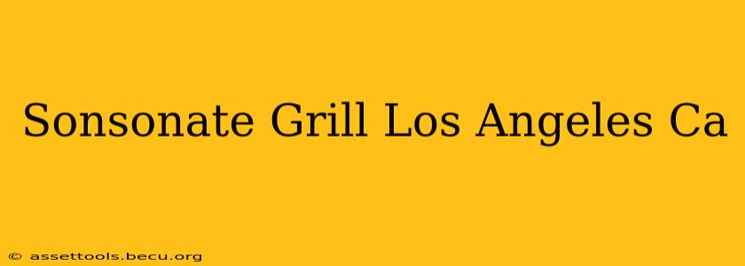 Sonsonate Grill Los Angeles Ca