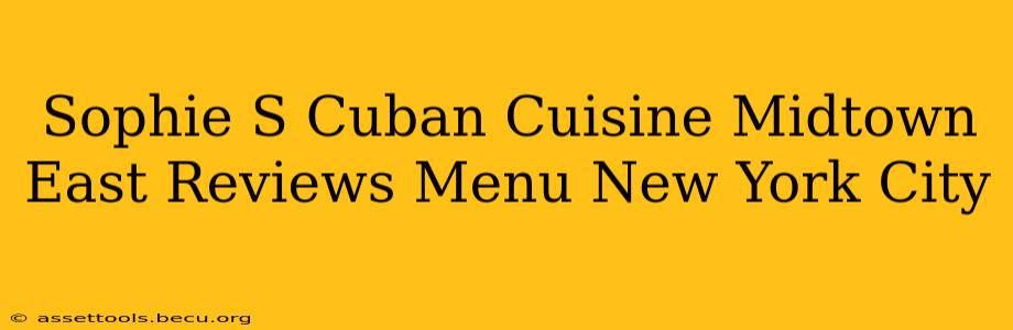 Sophie S Cuban Cuisine Midtown East Reviews Menu New York City