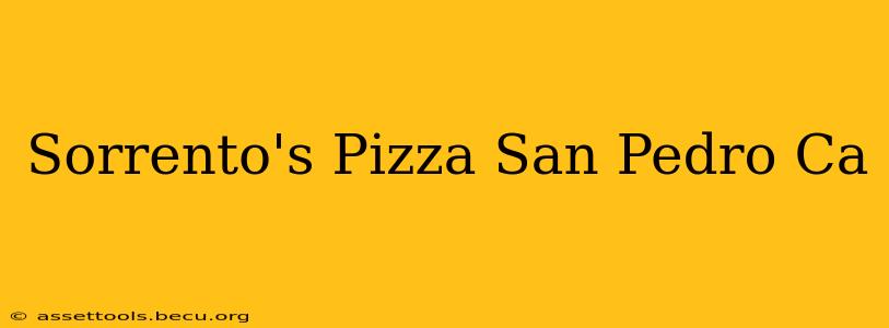Sorrento's Pizza San Pedro Ca