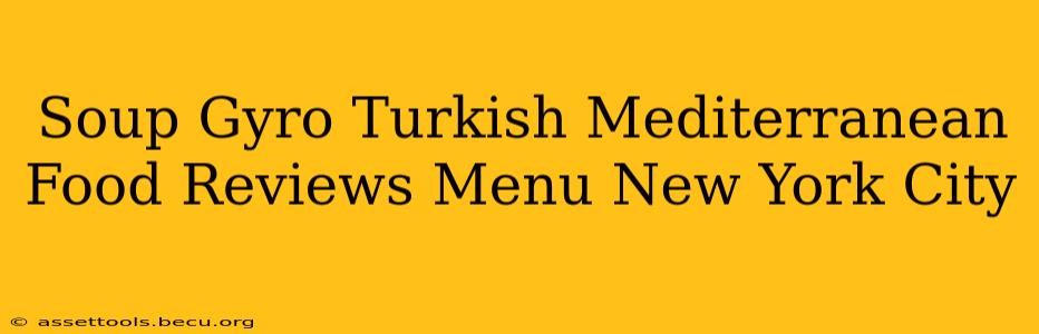 Soup Gyro Turkish Mediterranean Food Reviews Menu New York City