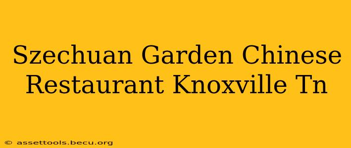 Szechuan Garden Chinese Restaurant Knoxville Tn