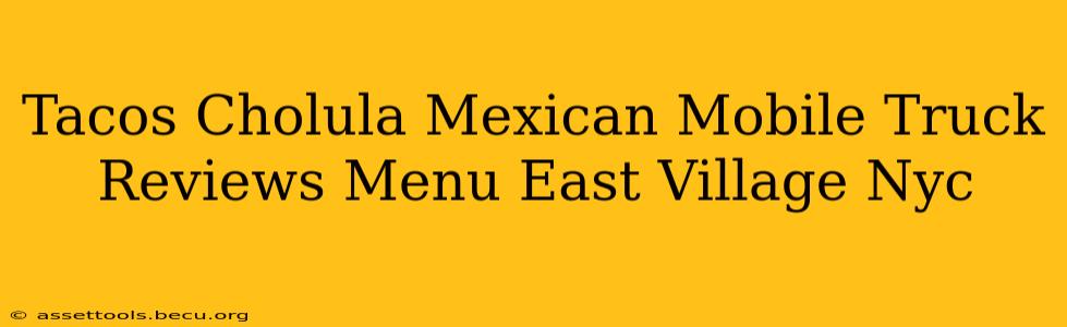 Tacos Cholula Mexican Mobile Truck Reviews Menu East Village Nyc
