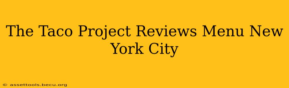 The Taco Project Reviews Menu New York City