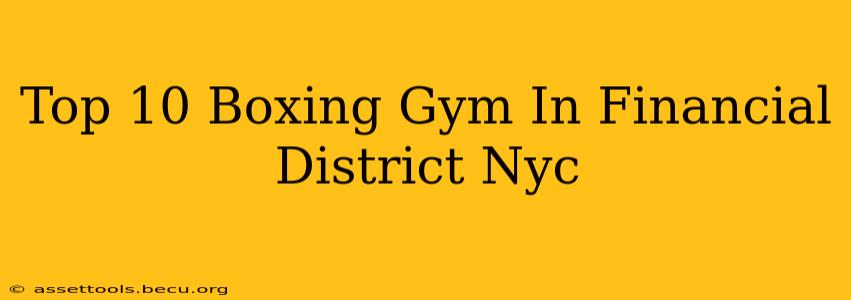 Top 10 Boxing Gym In Financial District Nyc