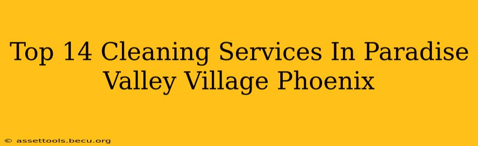 Top 14 Cleaning Services In Paradise Valley Village Phoenix