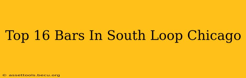 Top 16 Bars In South Loop Chicago