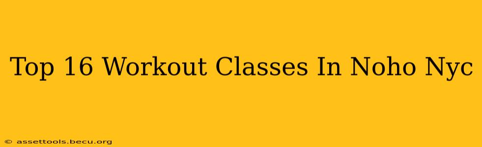 Top 16 Workout Classes In Noho Nyc