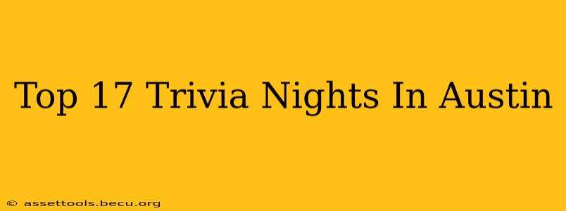 Top 17 Trivia Nights In Austin