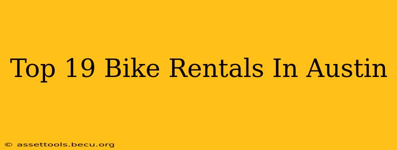 Top 19 Bike Rentals In Austin