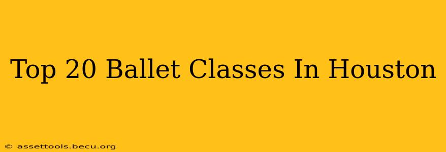 Top 20 Ballet Classes In Houston