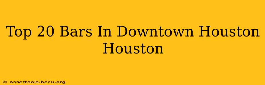 Top 20 Bars In Downtown Houston Houston