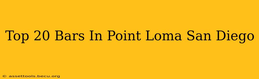 Top 20 Bars In Point Loma San Diego