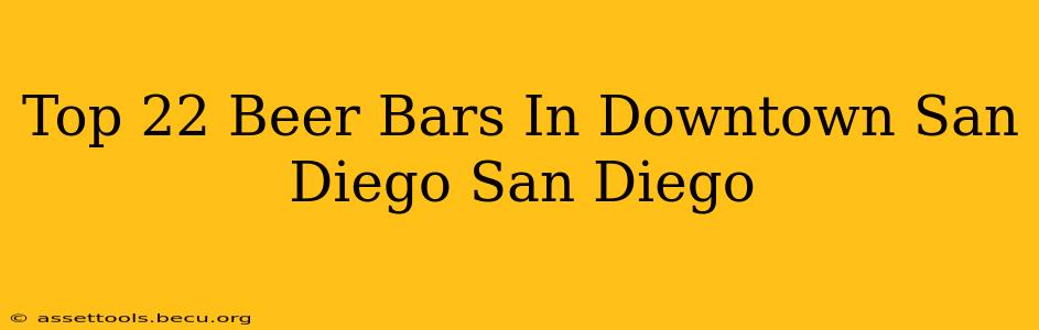 Top 22 Beer Bars In Downtown San Diego San Diego