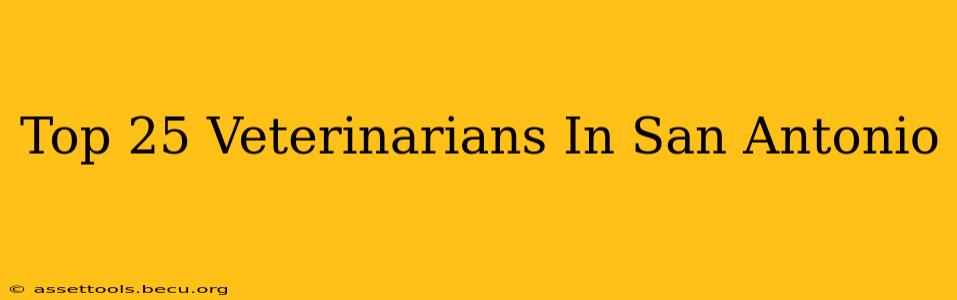 Top 25 Veterinarians In San Antonio