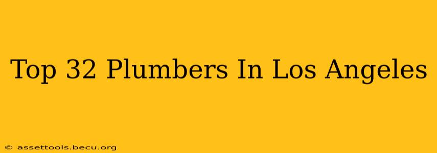 Top 32 Plumbers In Los Angeles