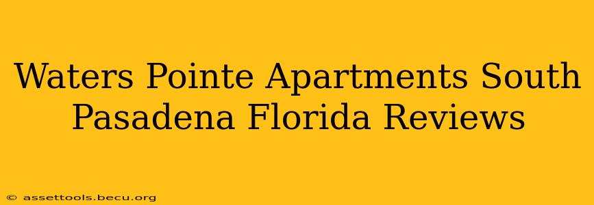 Waters Pointe Apartments South Pasadena Florida Reviews