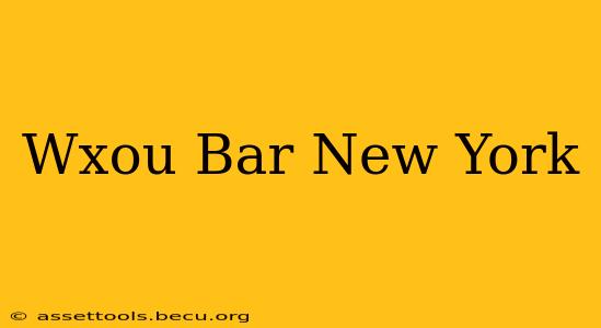 Wxou Bar New York