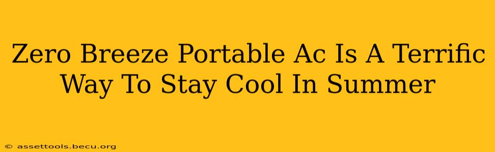 Zero Breeze Portable Ac Is A Terrific Way To Stay Cool In Summer